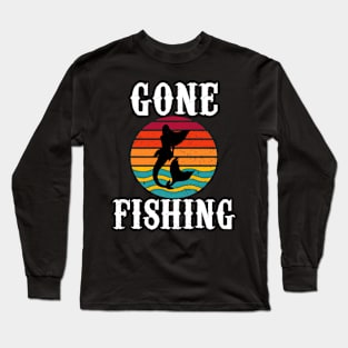 Gone Fishing Mermaid Sunset Long Sleeve T-Shirt